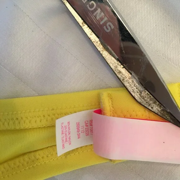 Victorias Secret Bikini Top Padded Push Up Underwire 34D Yellow Jewel Rhinestone - Picture 13 of 13